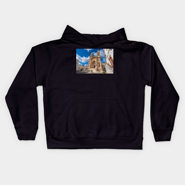 The cathedral of Saints Cosmas and Damian in Alberobello, Italy Kids Hoodie by mitzobs